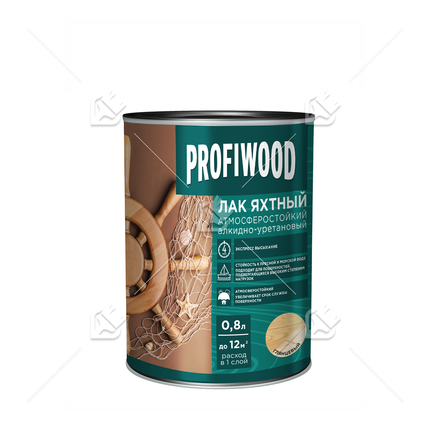 Лак яхтный атмосферостойкий алкидно-уретановы Profiwood глянцевый 0,8 л