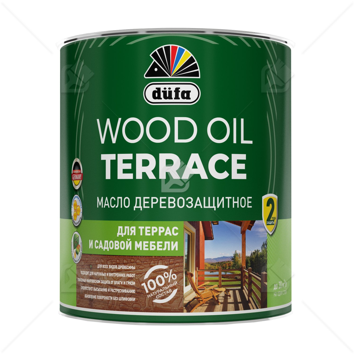 Масло деревозащитное для террас и садовой мебели Dufa Wood Oil Terrace лиственница 2л