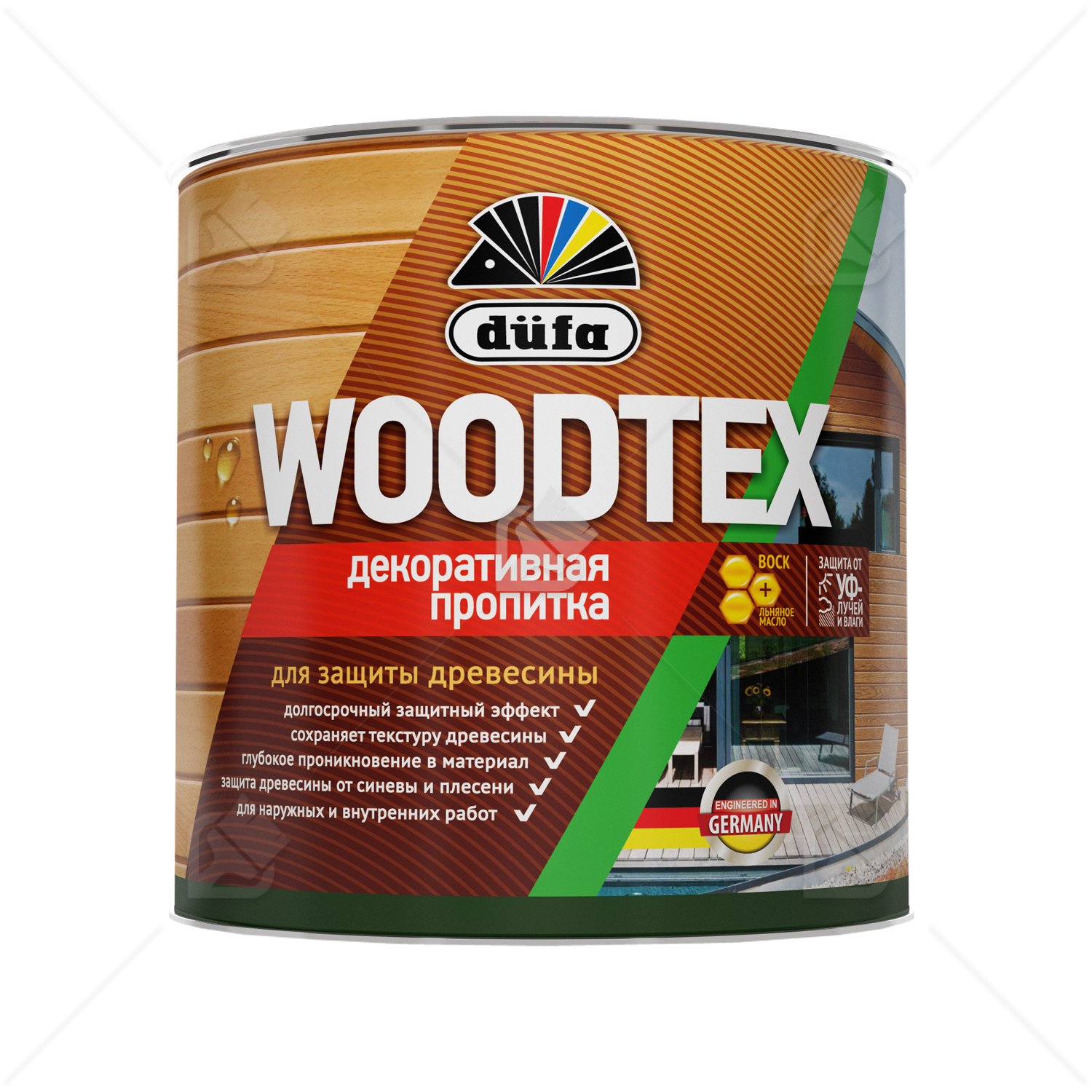 Пропитка декоративная для защиты древесины алкидная Dufa Woodtex палисандр 3 л.