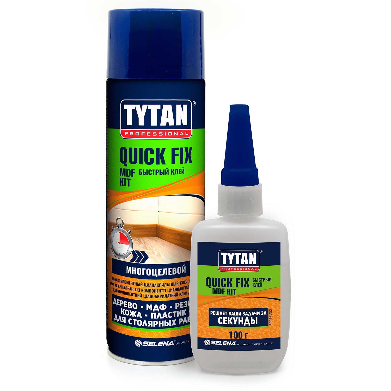 Клей цианакрилатный двухкомпонентный для МДФ Tytan Professional 400 мл / 100 мл