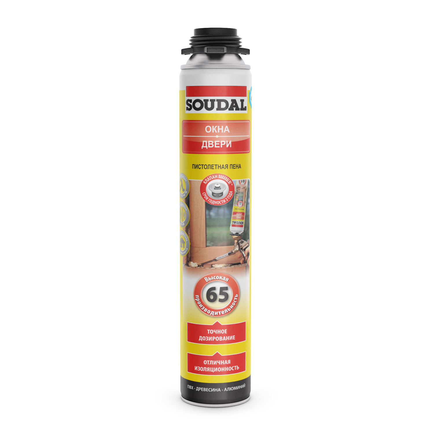 Пена профеcсиональная Soudal Окна-Двери 65 820 мл