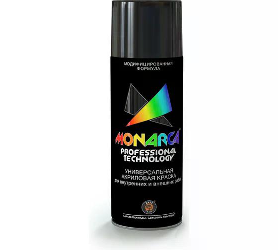 Краска универсальная аэрозольная акриловая Eastbrand Monarca матовая RAL 9005 черная 520 мл.