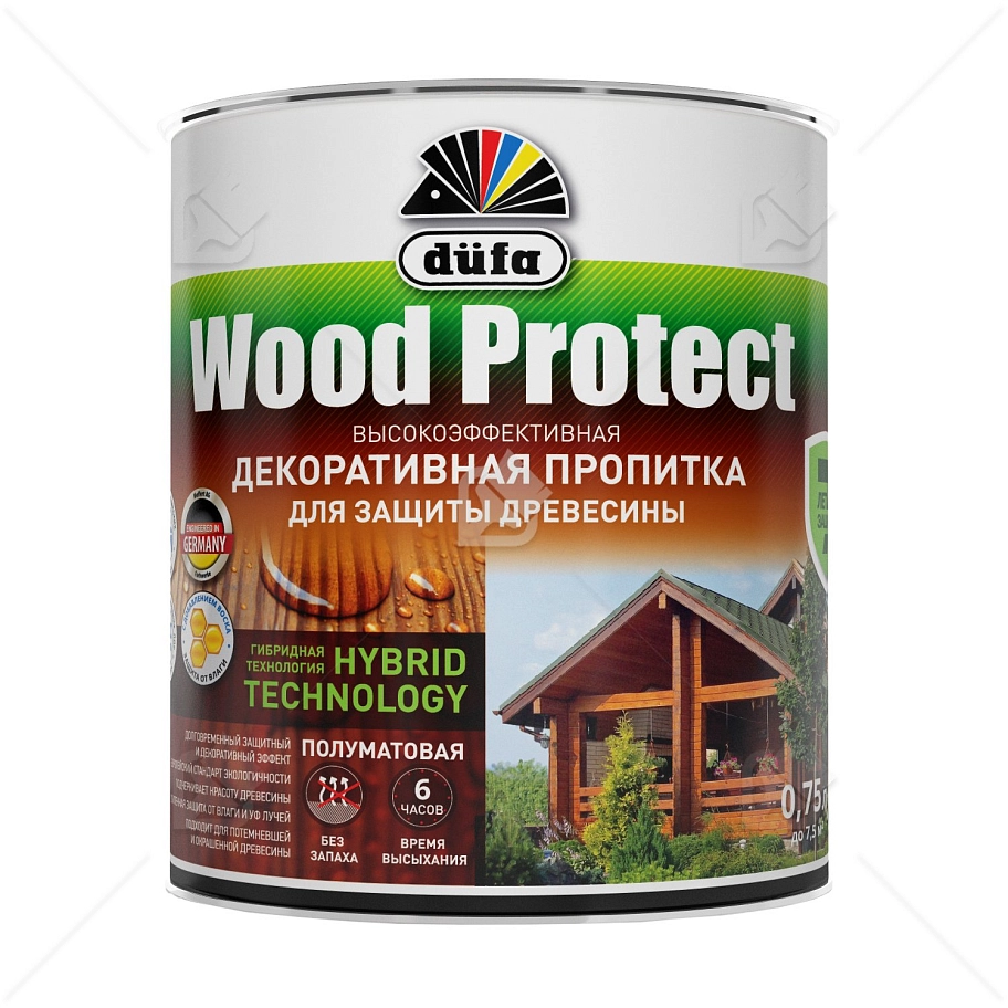 Пропитка декоративная для защиты древесины Dufa Wood Protect орех 0,75 л