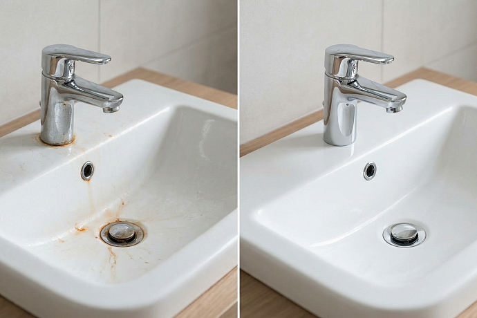 Как убрать ржавчину с раковины и крана/смесителя в домашних условиях