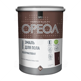 Эмаль для пола акриловая Ореол полуматовая венге 0,9 кг