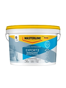 Краска для стен и потолков латексная Masterline Export-2 глубокоматовая база BW 2,5 л