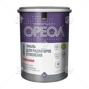 Эмаль для радиаторов Ореол акриловая термостойкая для внутренних работ глянцевая белая 0,5 кг