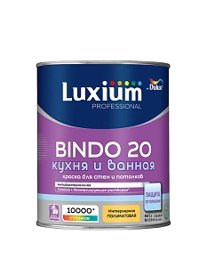Краска для кухни и ванной Luxium Professional Bindo 20 полуматовая база BW 1 л