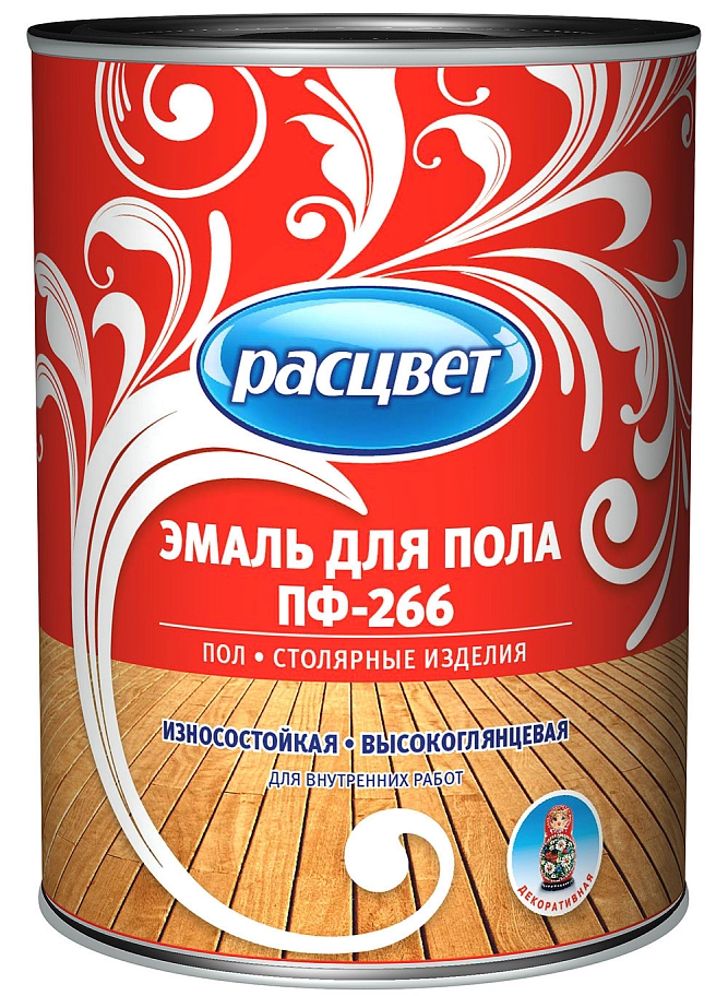 Эмаль для пола алкидная быстросохнущая Расцвет золотисто-коричневая 2,7 кг