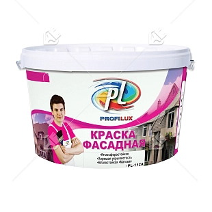 Краска фасадная влагостойкая акриловая Profilux ВД  PL-112А глубокоматовая белая 14 кг.