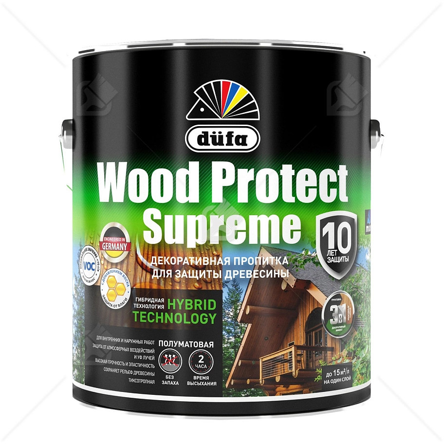 Пропитка декоративная для защиты древесины Dufa Wood Protect Supreme сибирская лиственница 2,5 л