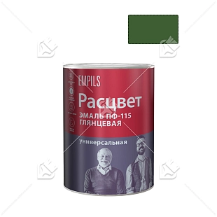 Эмаль ПФ-115 универсальная алкидная Расцвет глянцевая темно-зеленая 0,9кг