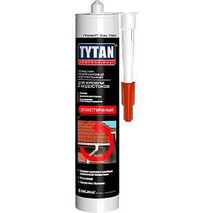 Герметик силиконовый нейтральный для кровли и водостоков Tytan Professional графит 310 мл