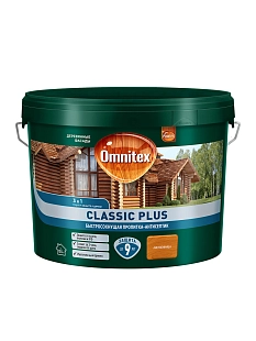 Пропитка декоративная для защиты древесины Omnitex Classic Plus 3 в 1 лиственница 9 л
