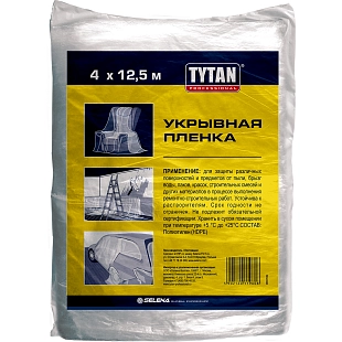 Пленка укрывная TYTAN Professional  4х12,5 м, 7 мкм, прозрачная
