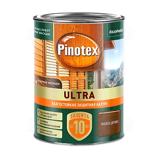 Пропитка декоративная для защиты древесины Pinotex Ultra AWB полуглянцевая тик 0,9 л